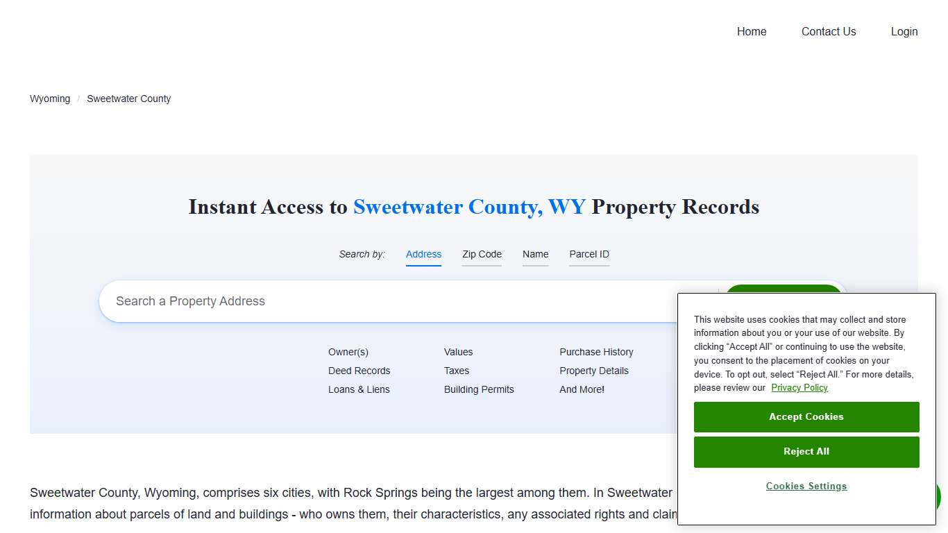 Sweetwater County Property Records | Owners, Deeds, Permits