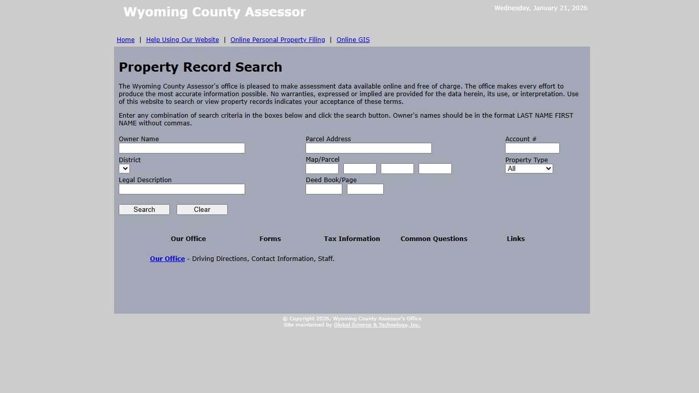 Wyoming County Assessor